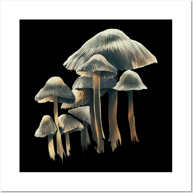 White Mushroom Wall Art by bobyberto